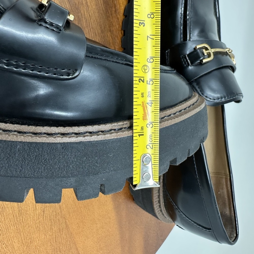 Sam Edelman Laurs Platform‎ Lug Sole Loafers Size 8.5 Black Preppy Punk - Picture 12 of 16